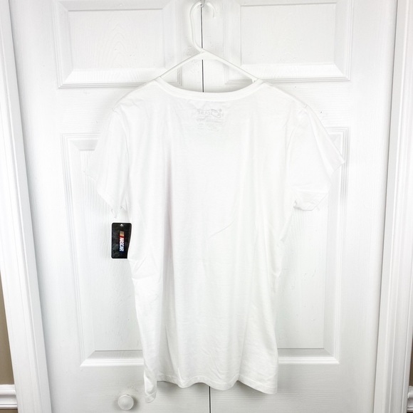 NASCAR Jimmie Johnson Pink and White Sparkle Crew Neck Top Size 1X - Picture 2 of 8